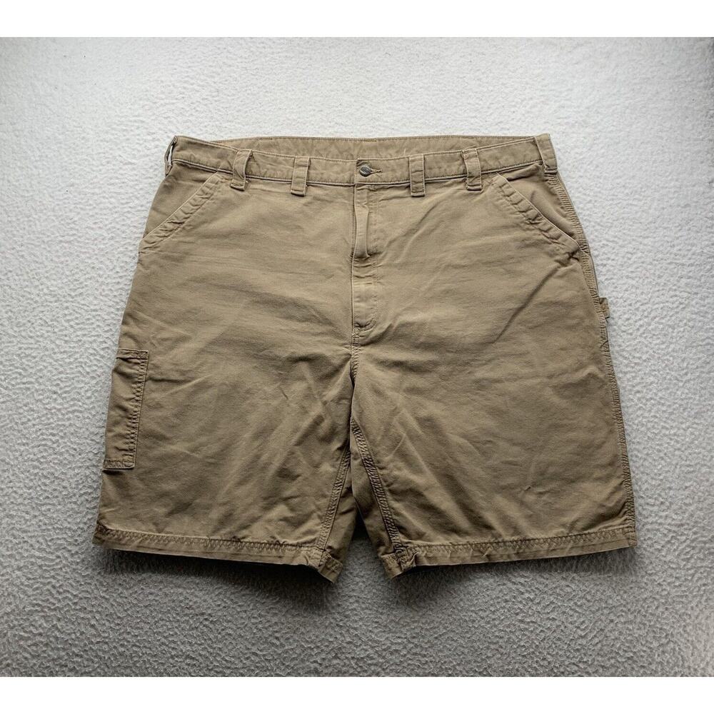 Carhartt Cargo Shorts Mens 46 Brown 10" Canvas Utility Carpenter‎ Workwear Heavy